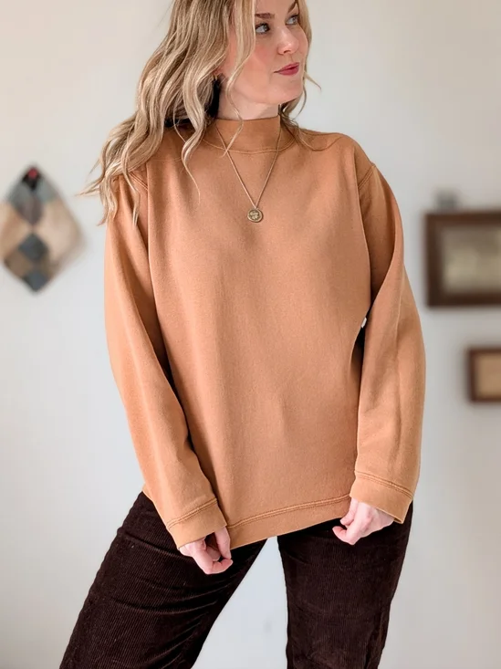 Vintage Relaxed Fit Mock Neck 90s vintage Sweatshirt - Picture 10 of 13